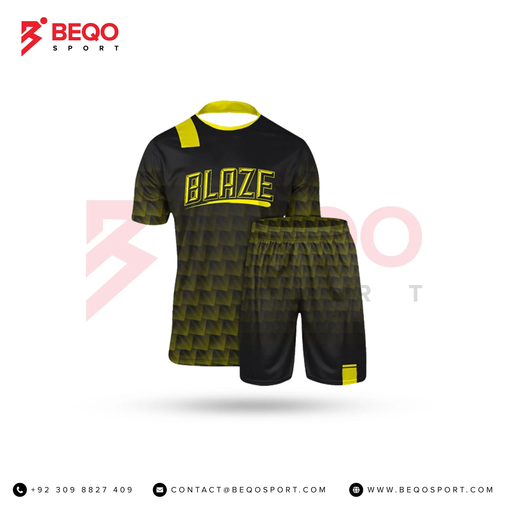 Black and Yellow Sublimated Soccer Uniforms