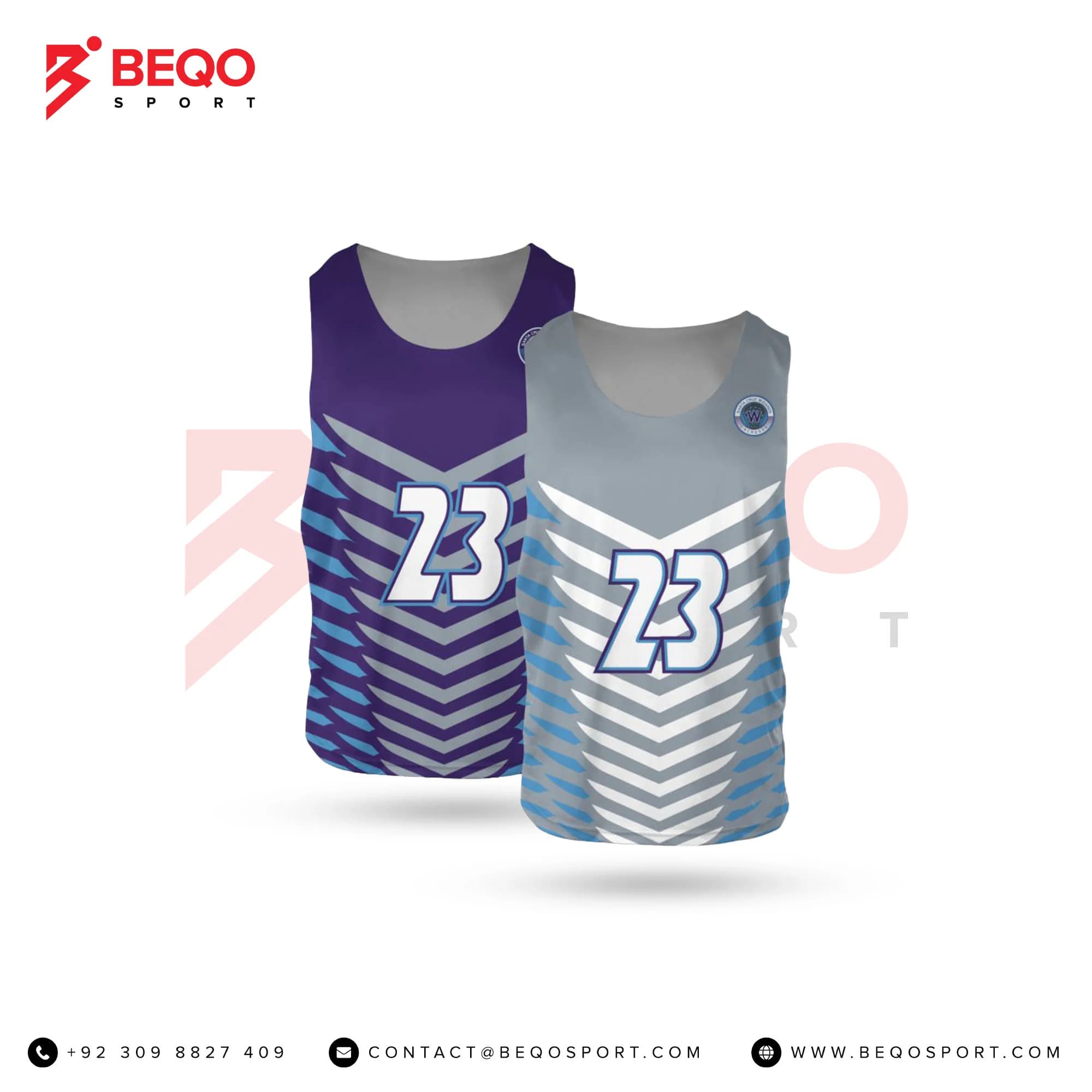 Blue And White Lining Reversible Lacrosse Practice Jerseys