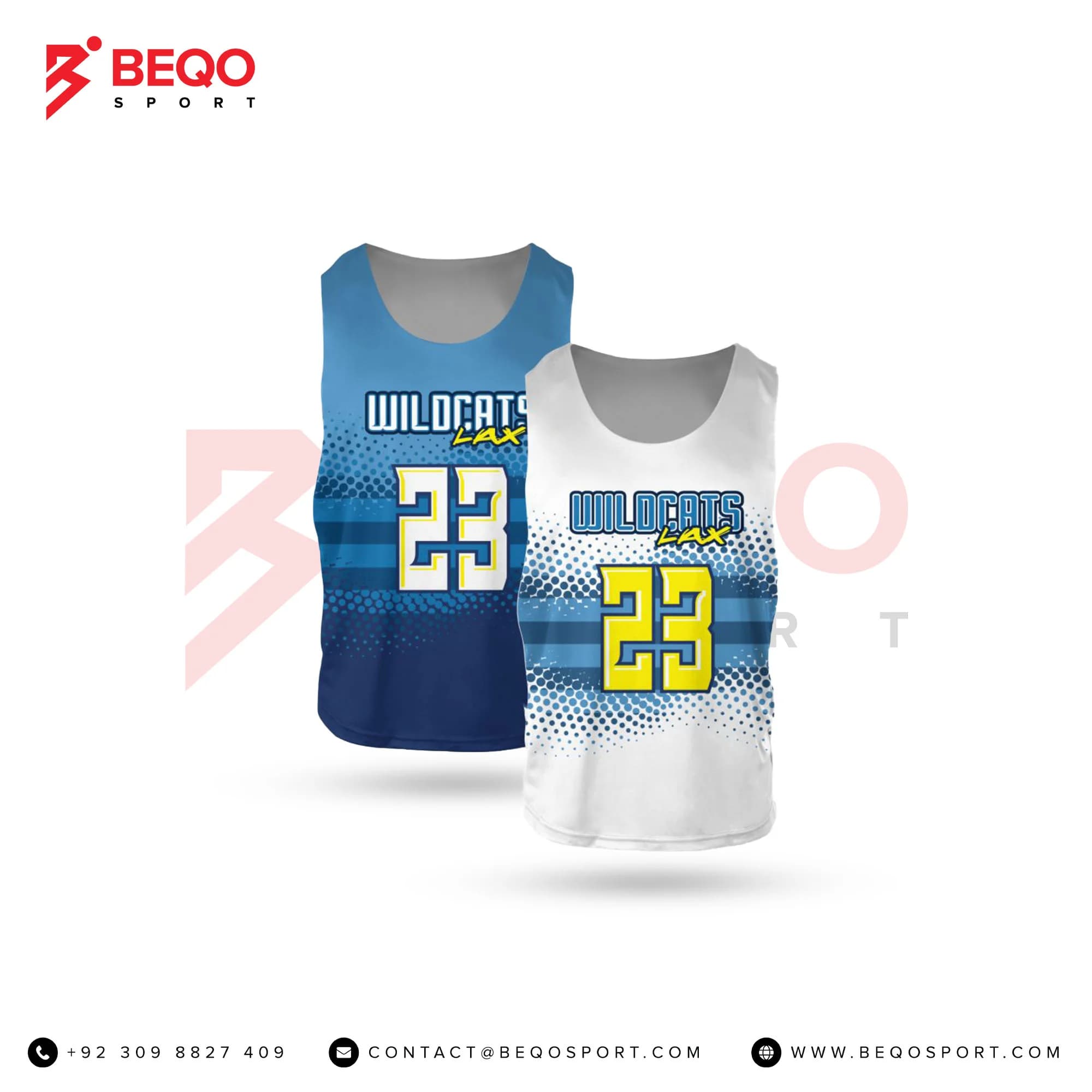 Blue And White Reversible Lacrosse Practice Jerseys