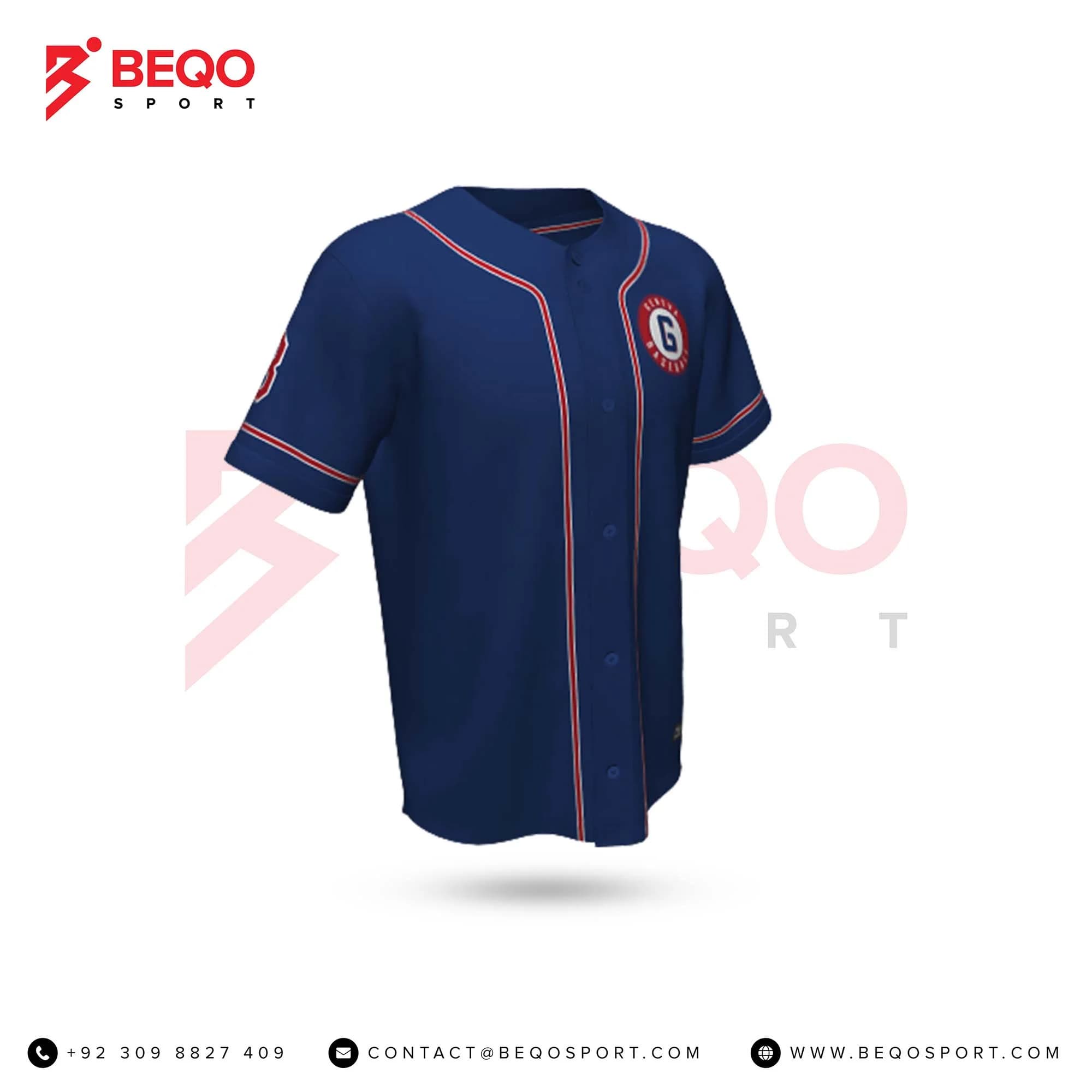 Blue Sublimated Baseball Full Button Jersey
