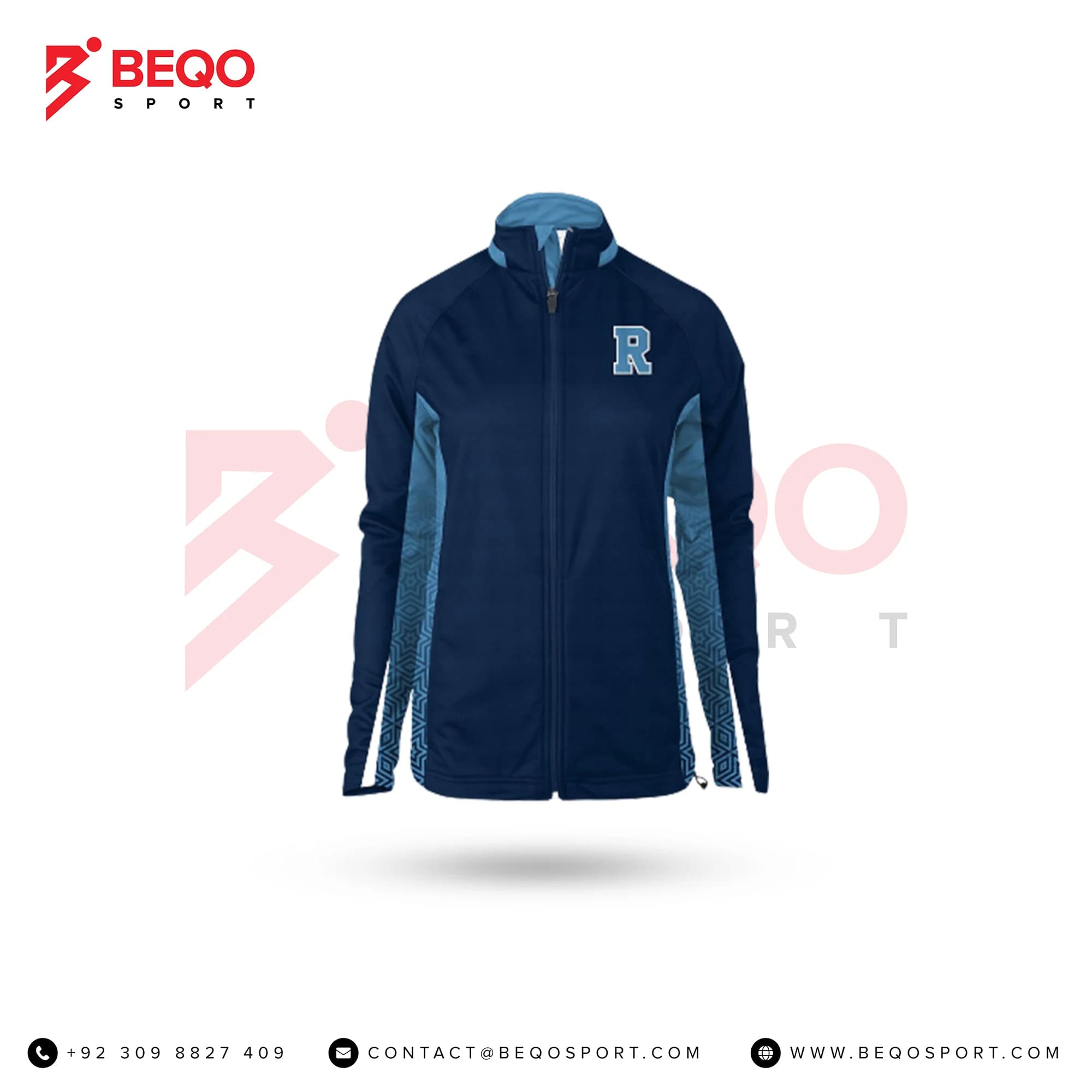 Blue Sublimated Ladies Verge Warm-Up Full-Zip Jacket