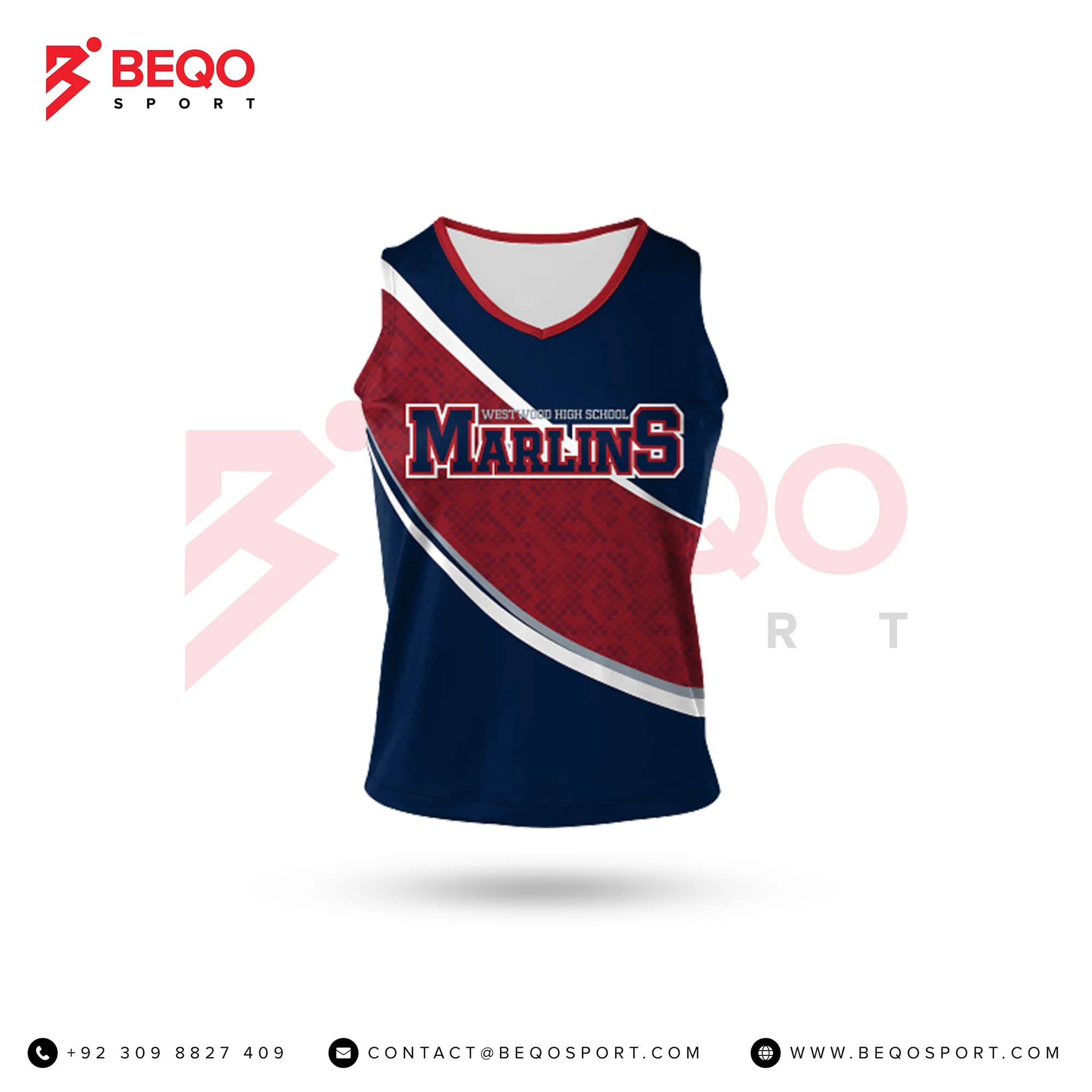 Blue and Red Cheer Sleeveless Shell