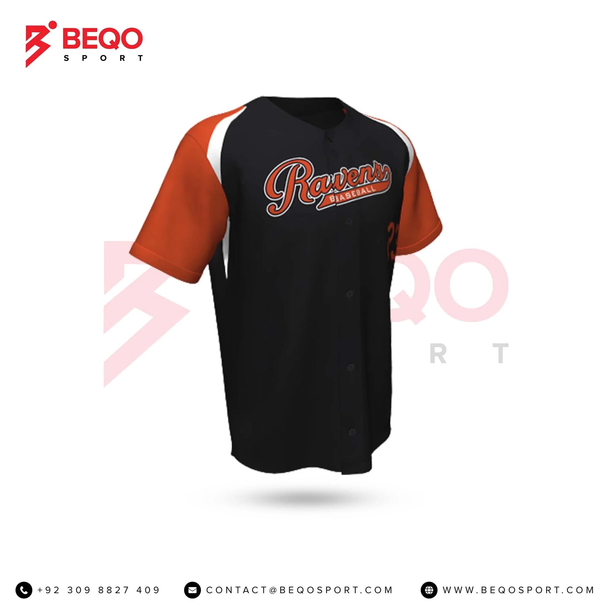 Custom Sublimated Black Baseball Full Button Jersey