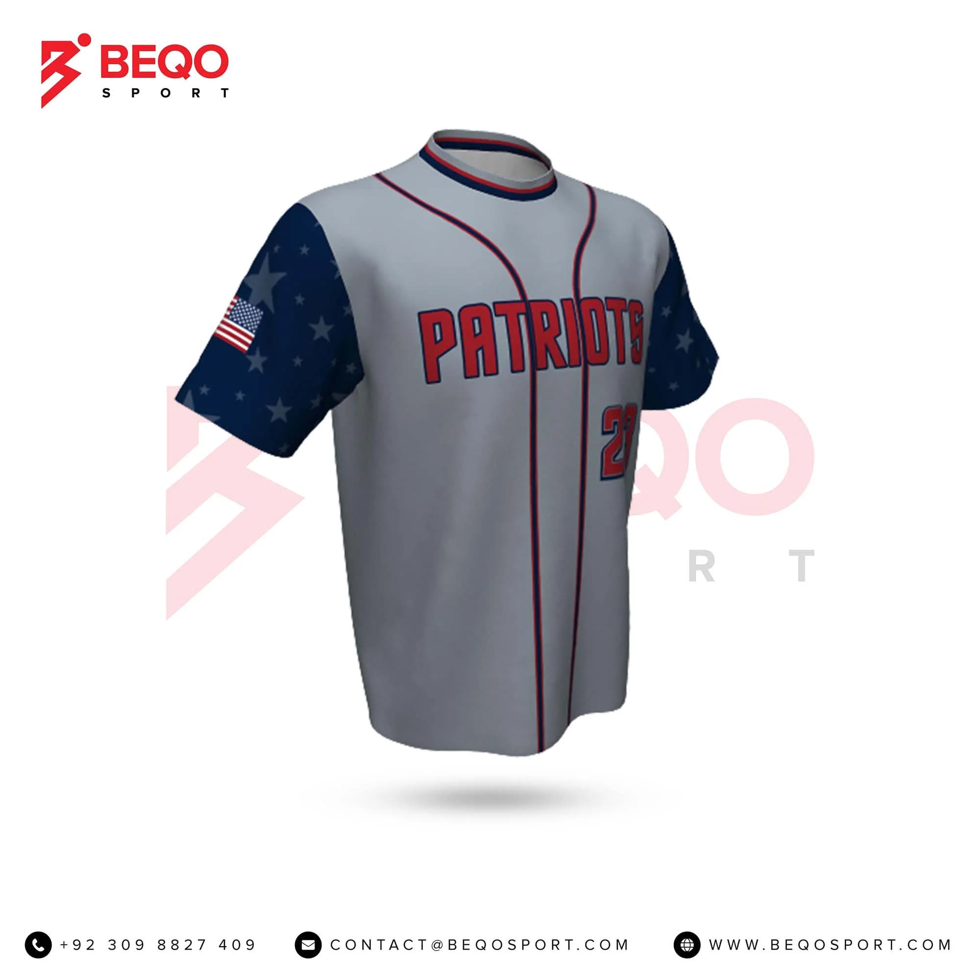 Grey And Blue Baseball Short Sleeve Jerseys