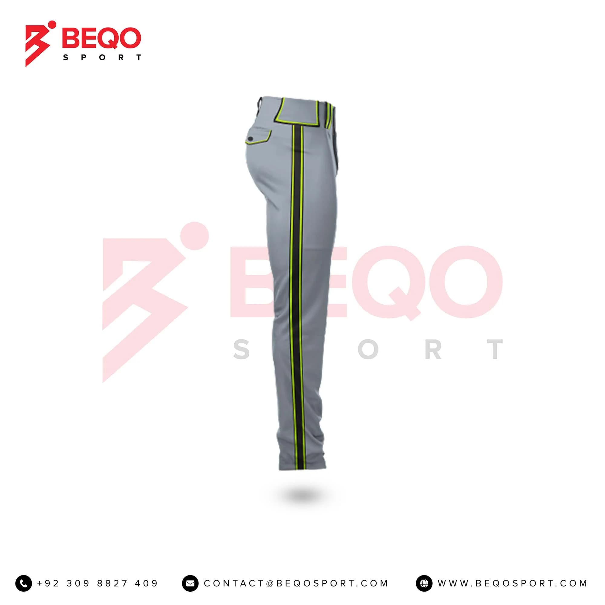 Grey and Lime Green Stripe Baseball Pants