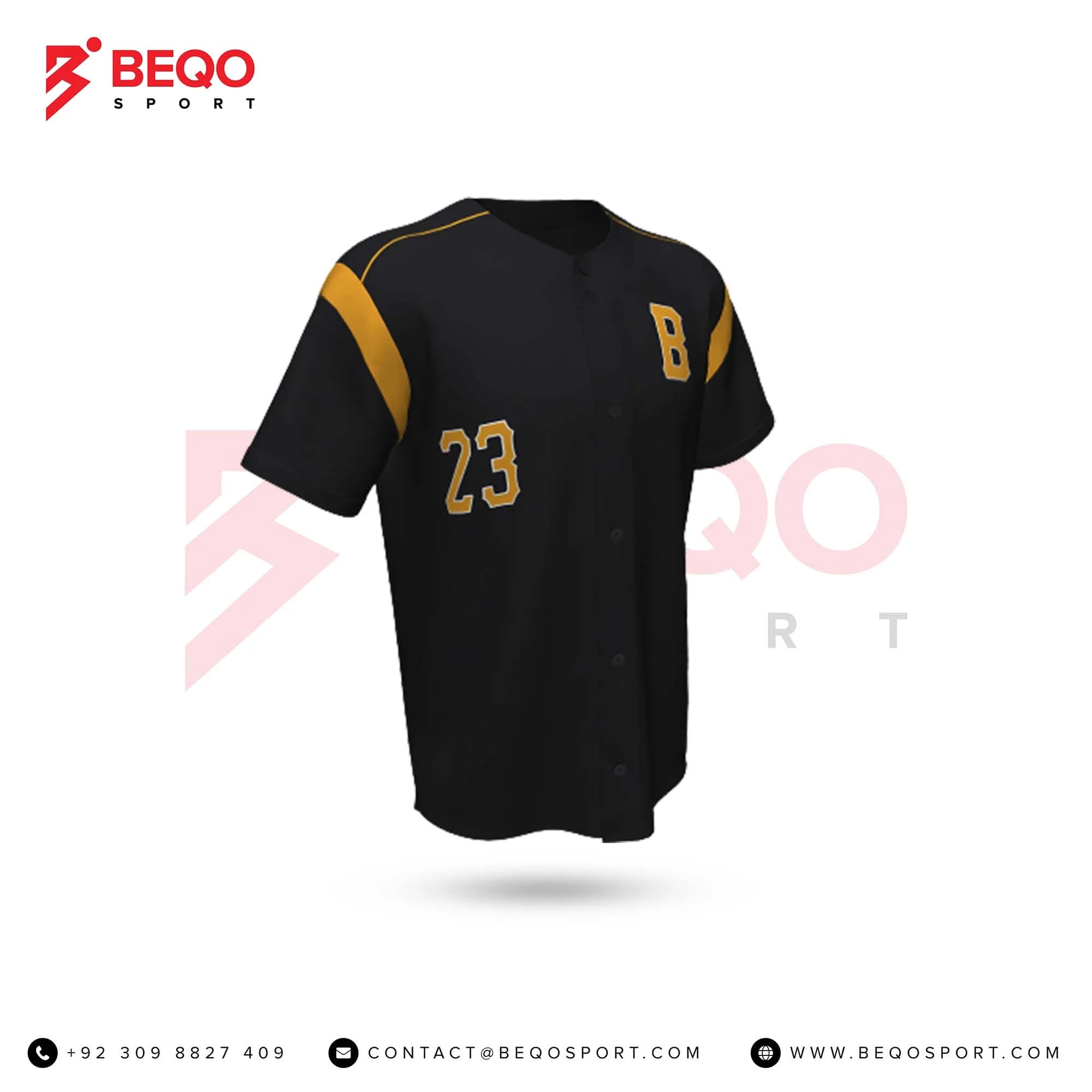 Jet Black Sublimated Baseball Full Button Jersey