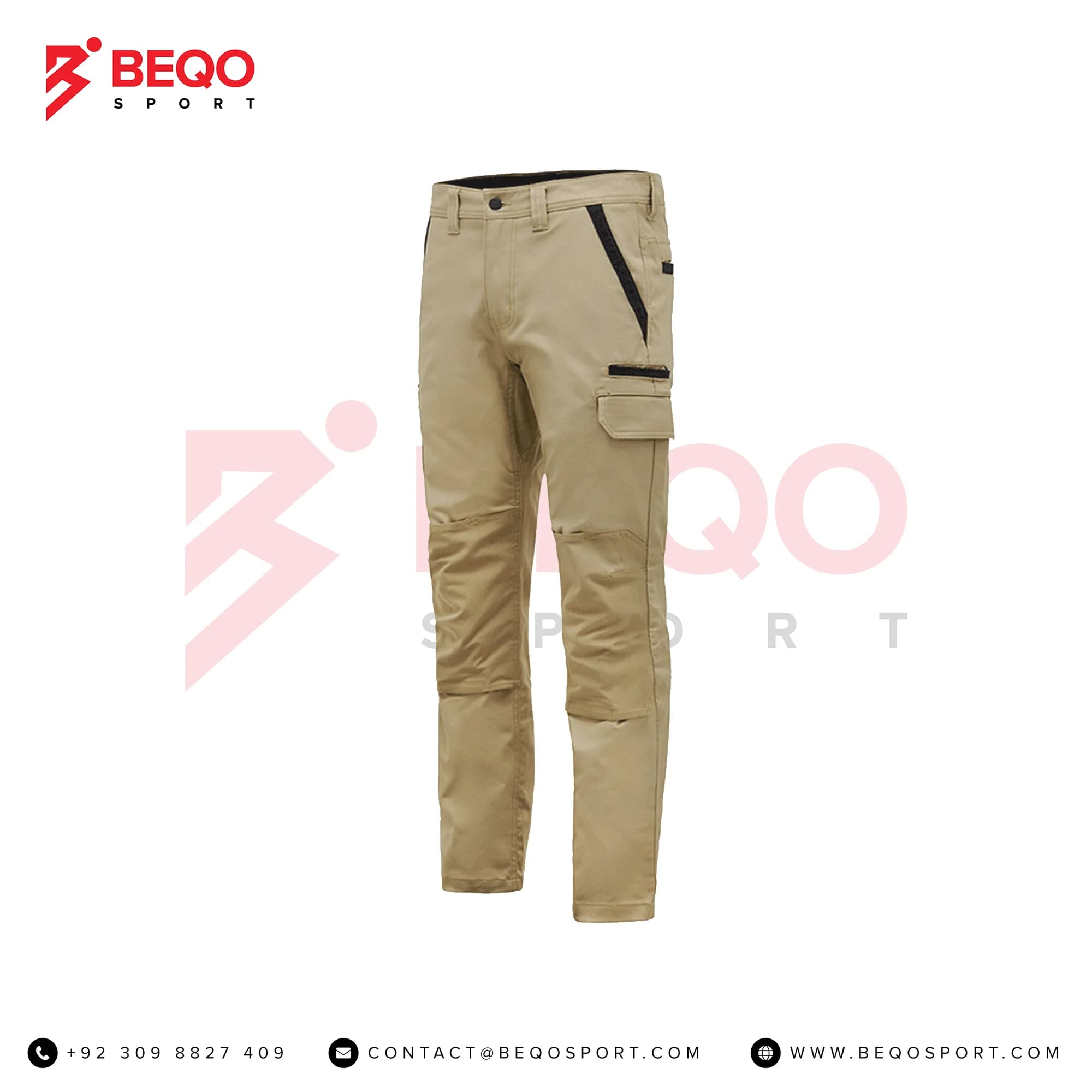 Khaaki Flexible Trouser with Padded Knees