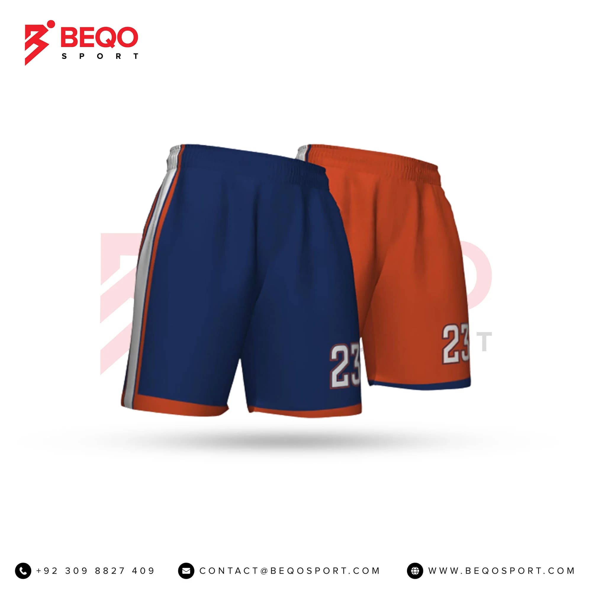 Men's Blue and Orange Reversible Basketball Shorts