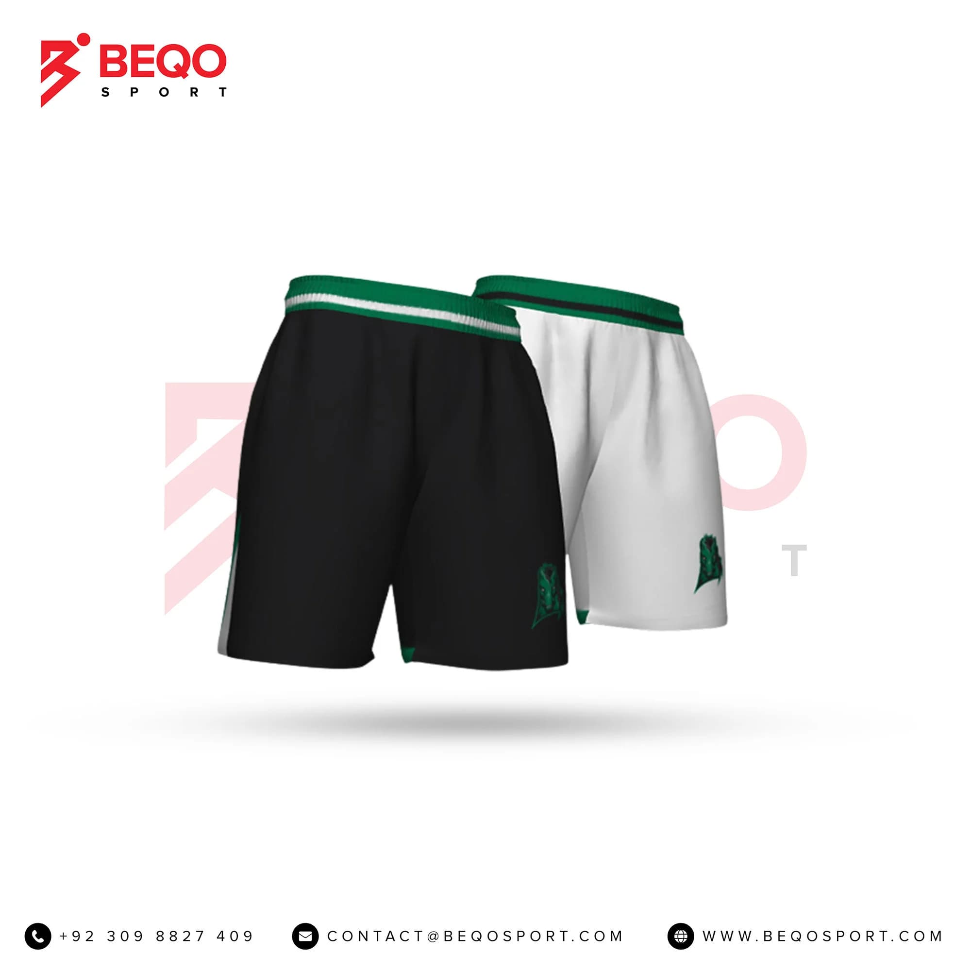 Men's Green and White Reversible Basketball Shorts