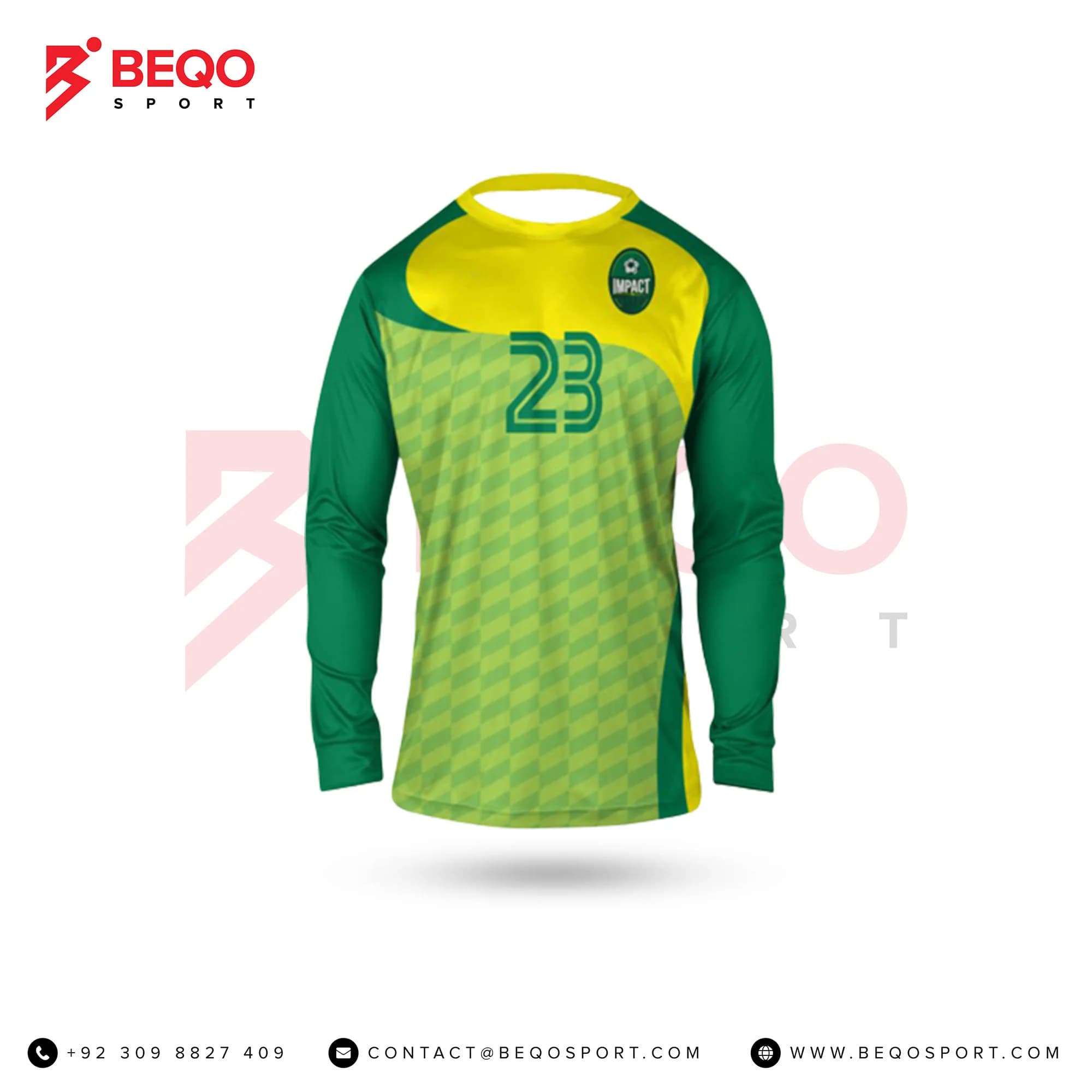 Men's Green and Yellow Sublimated Goal Keeper Jerseys