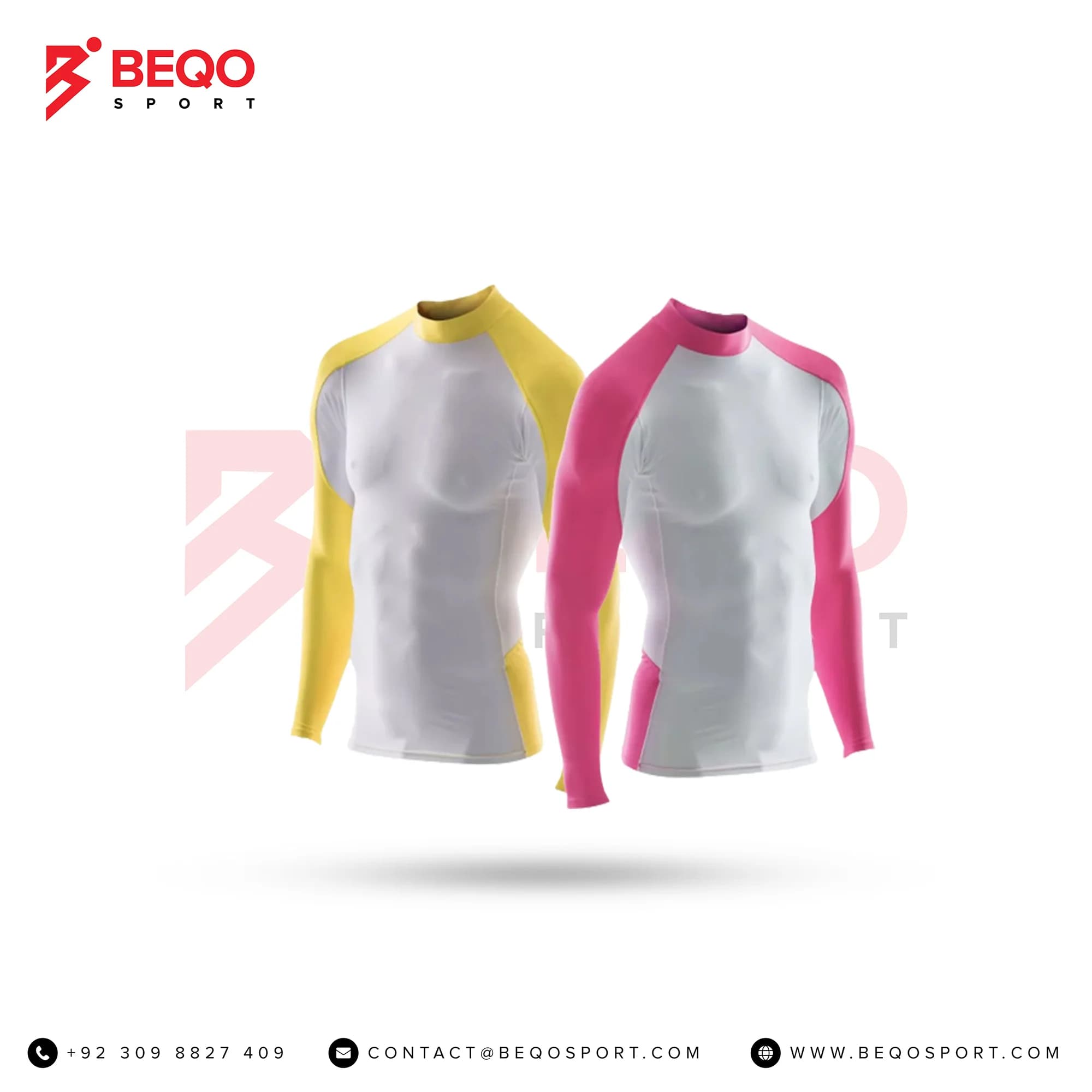Multicolor with White Full Sleeve Rashguard
