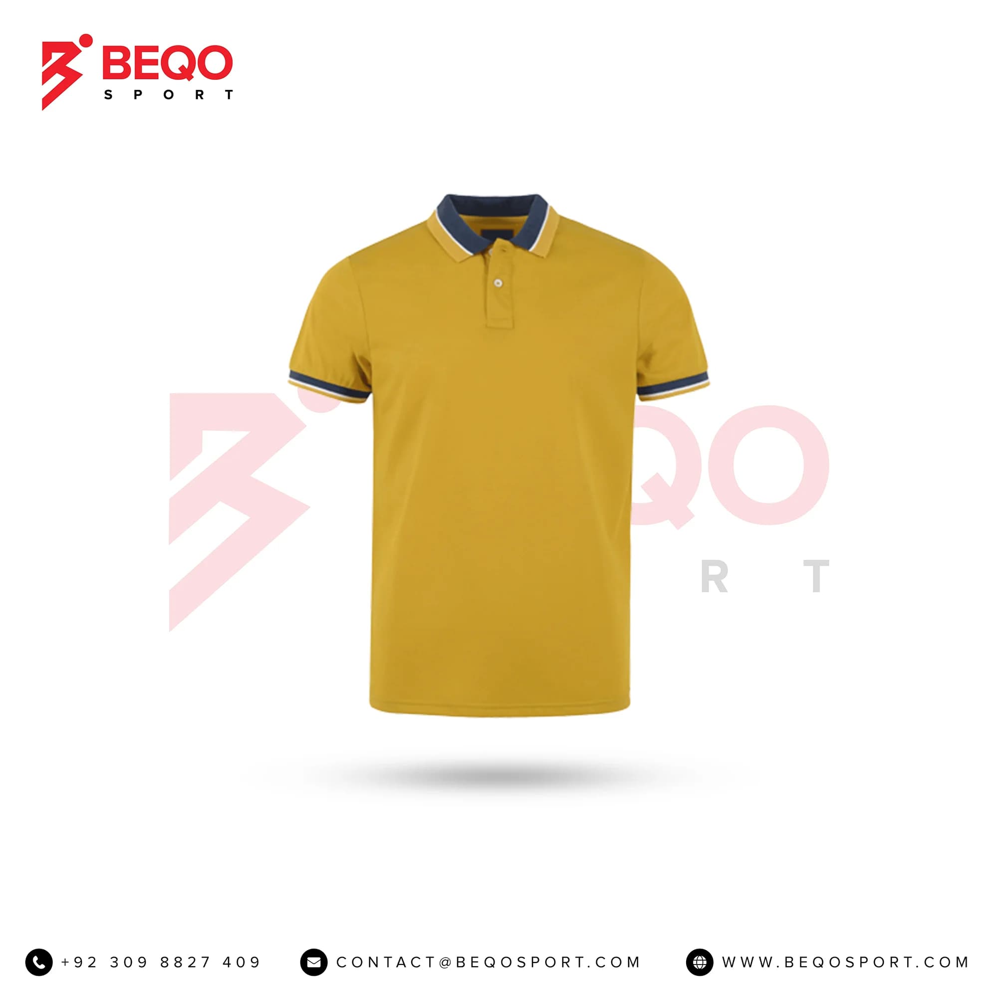 Orange Polo Shirt with Multi-Colored Collar