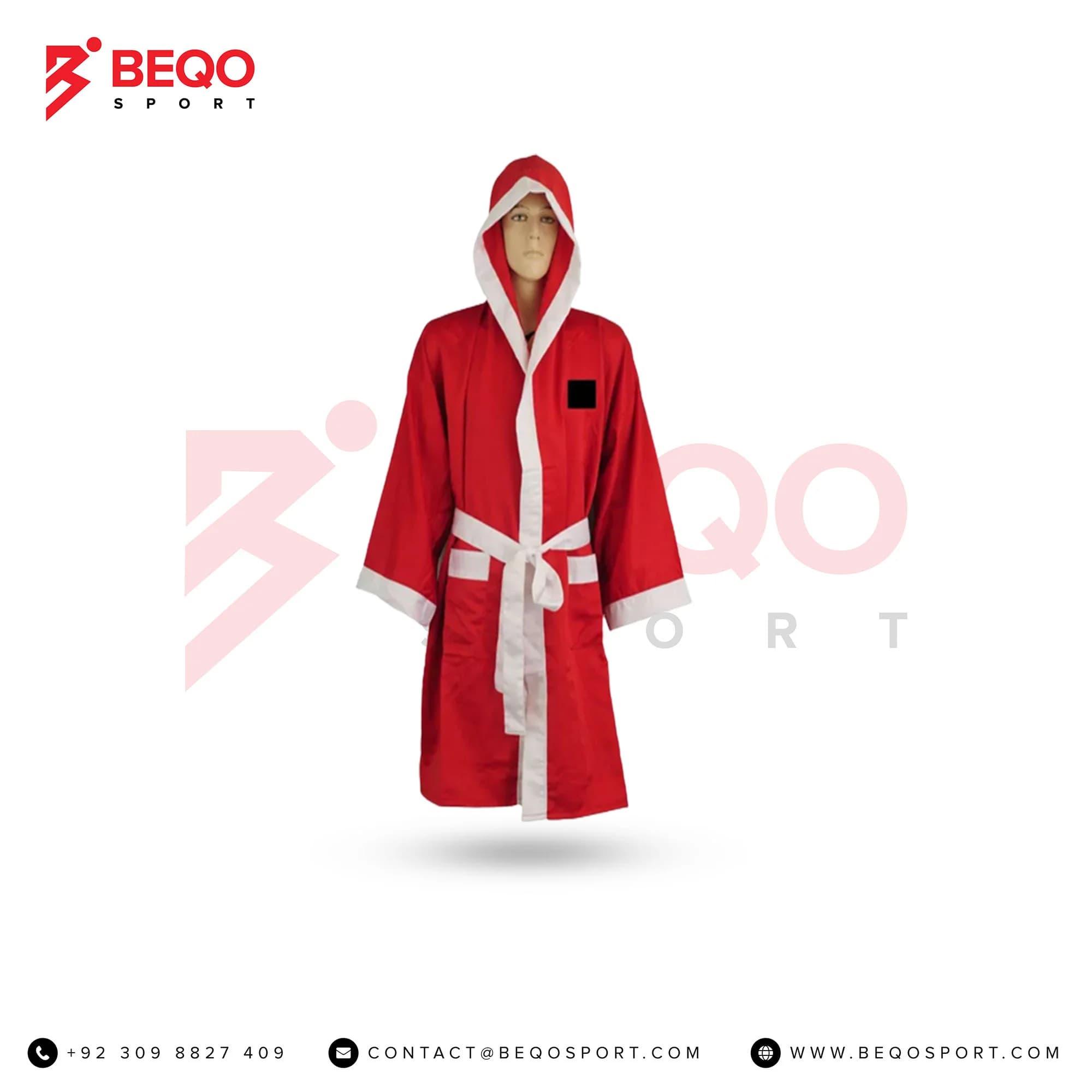 Red Plain Satin Boxing Gowns