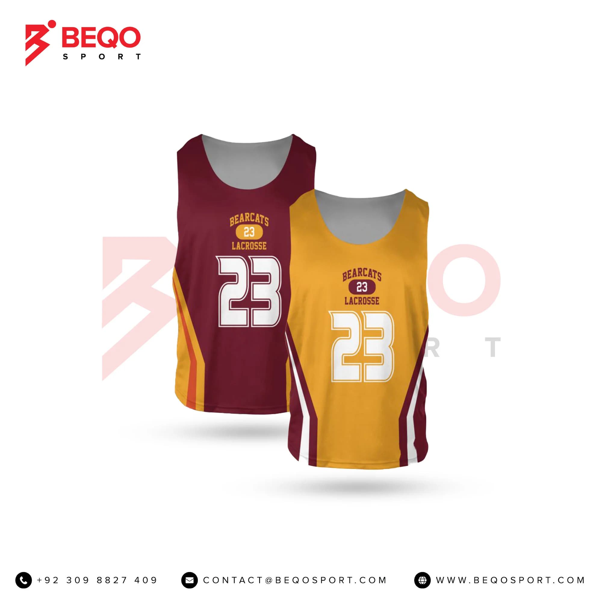 Red Yellow Reversible Lacrosse Practice Jerseys