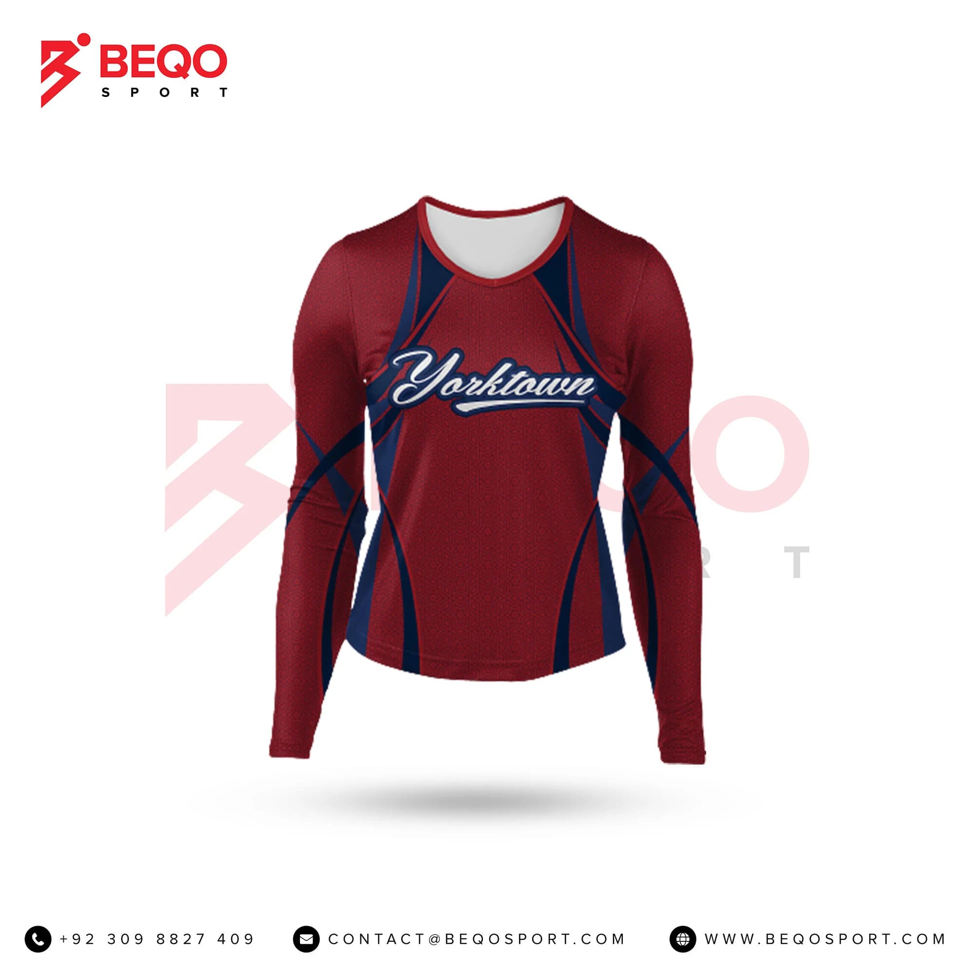 Red and Blue Yorktown Cheer Long Sleeve Shell