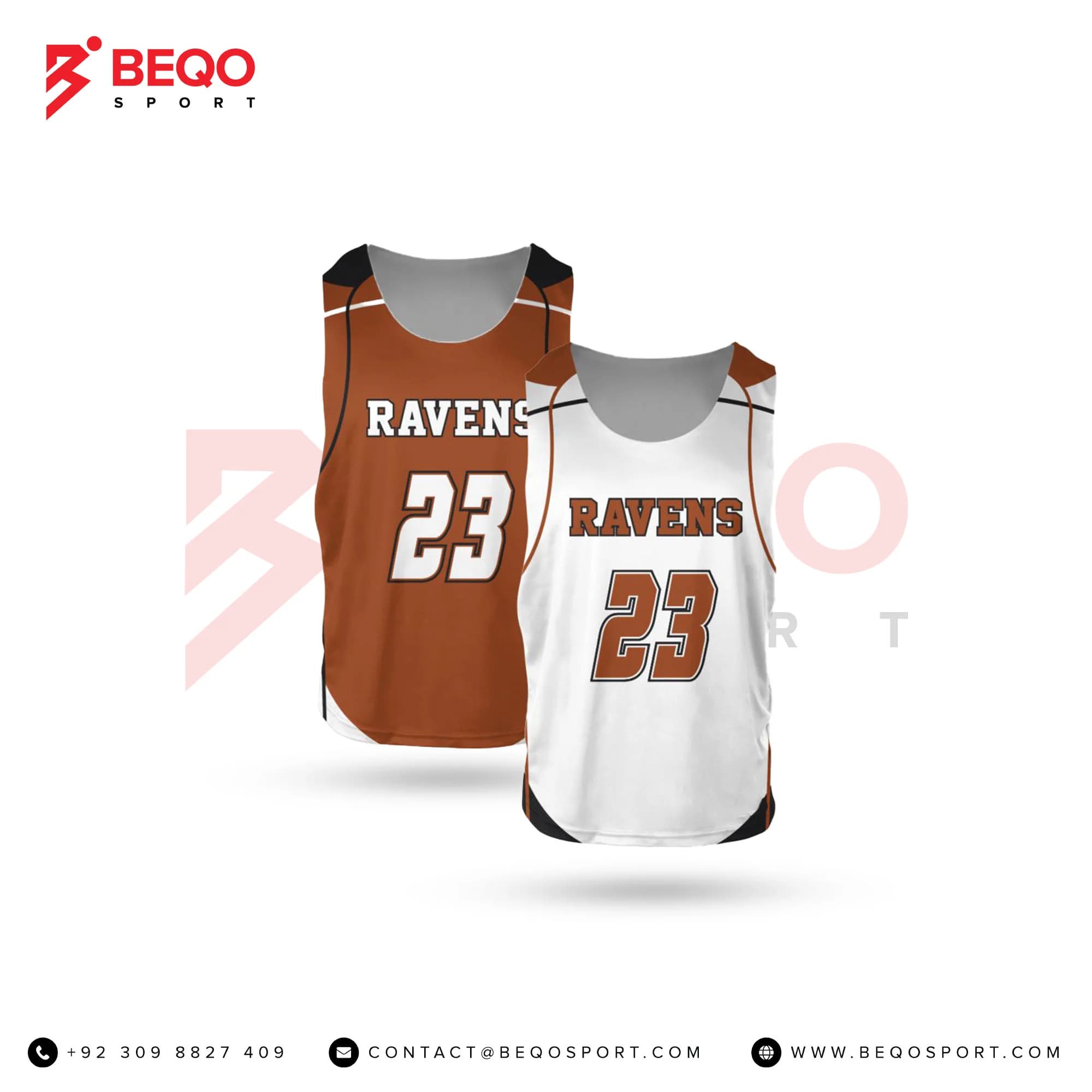 White And Brown Reversible Lacrosse Jerseys