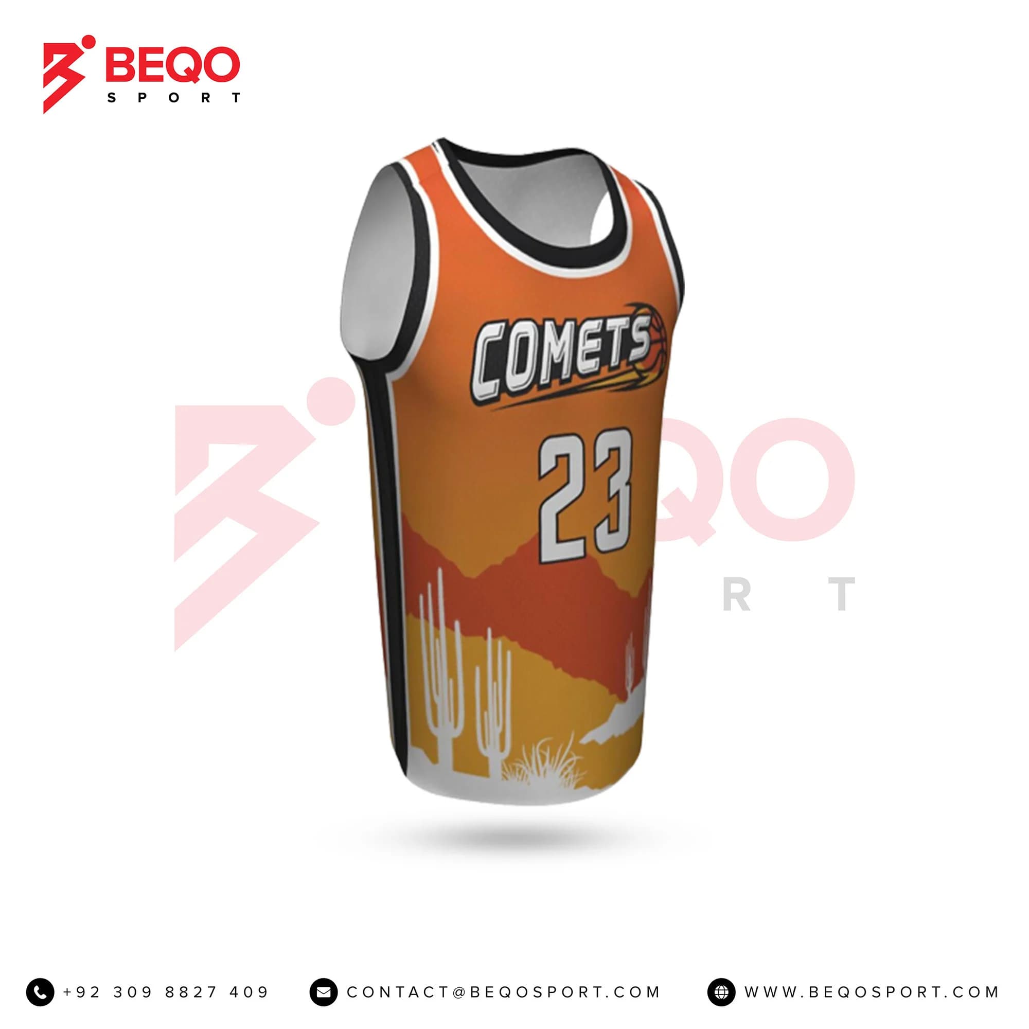 Yellow Basketball Crew Neck Jersey