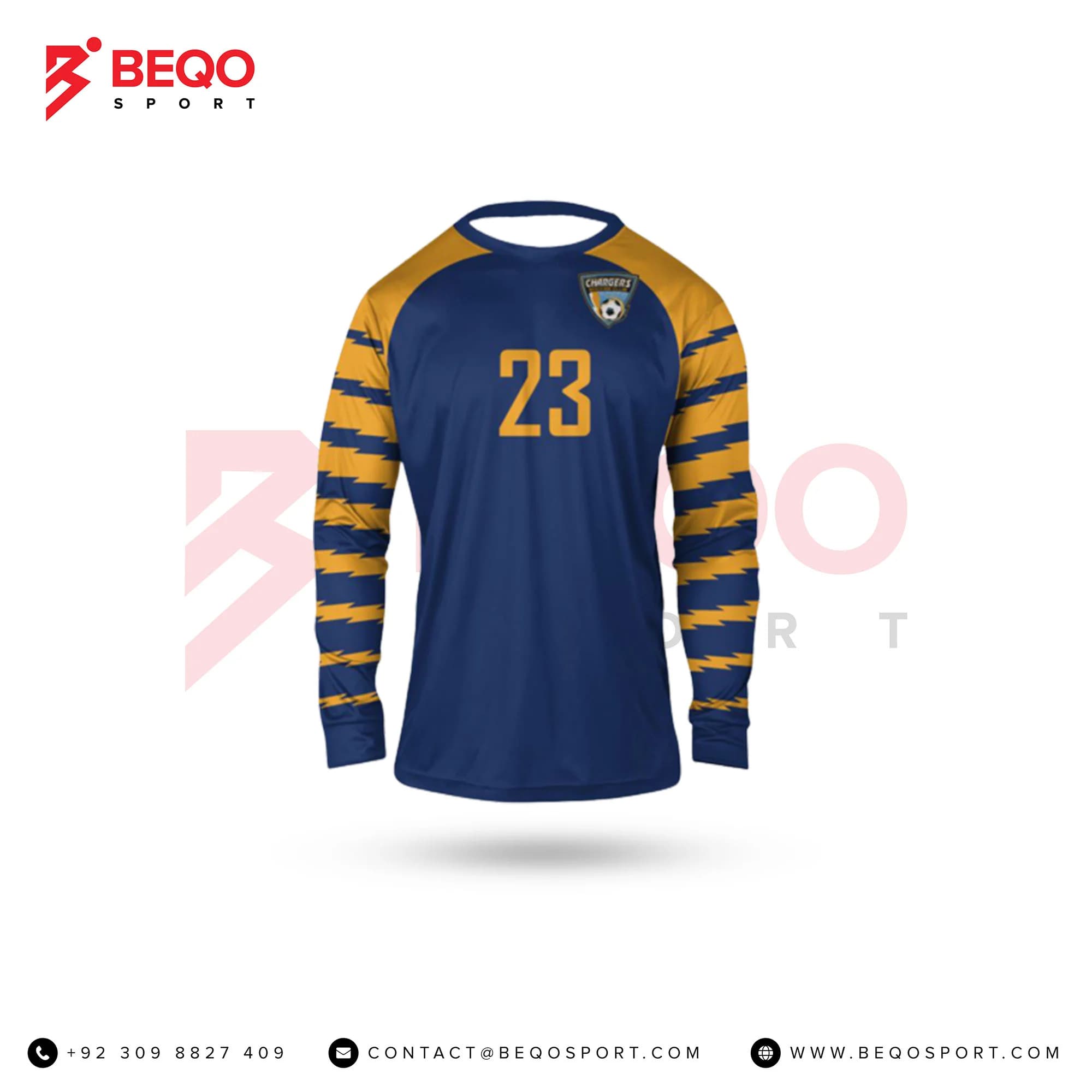 Yellow and Blue Sublimated Goal Keeper Jerseys